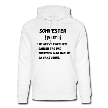 Geschenkidee Schwester Hoodie - Schwester Definition witzig-Liebevoll-Geschenkidee