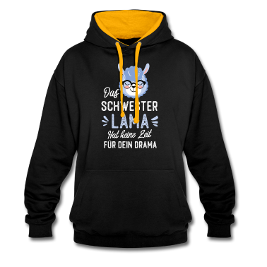 Geschenkidee Schwester Hoodie - Schwester Lama Spruch Lustige Geschenkidee