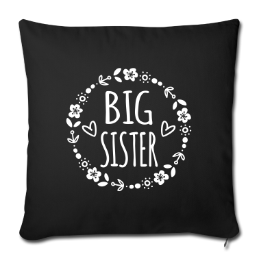 Geschenkidee Schwester Kissenbezug - Große Schwester Geschenkidee Schwestern Herz süß