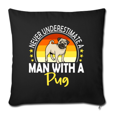 Geschenkidee Schwester Kissenbezug - Never Underestimate A Man With A Pug Mops Geschenk