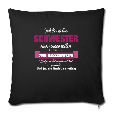 Geschenkidee Schwester Kissenbezug - Zwillingsschwester Schwester Geschenkidee