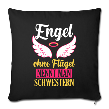 Geschenkidee Schwester Kissenbezug - Schwester Engel Geschwister Geschenkidee