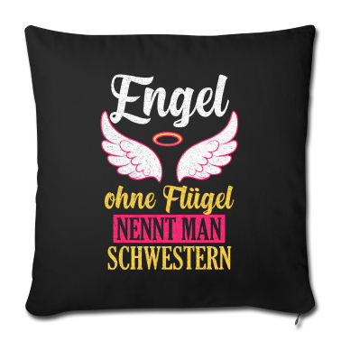 Geschenkidee Schwester Kissenbezug - Schwester Engel Geschwister Geschenkidee