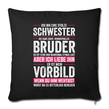 Geschenkidee Schwester Kissenbezug - Schwester Bruder Geschwister Geschenkidee