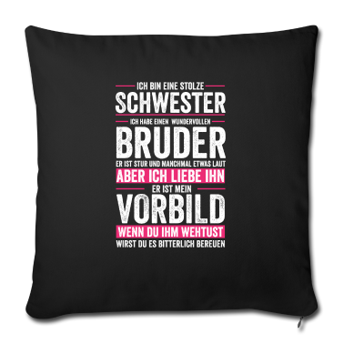 Geschenkidee Schwester Kissenbezug - Schwester Bruder Geschwister Geschenkidee