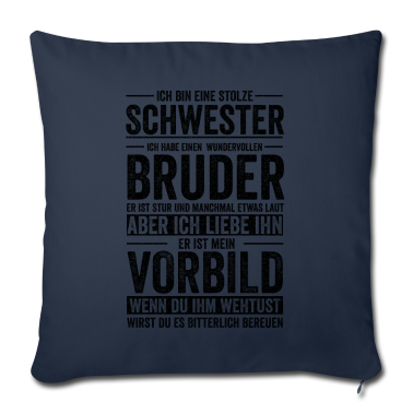 Geschenkidee Schwester Kissenbezug - Schwester Bruder Geschwister Geschenkidee