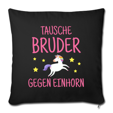 Geschenkidee Schwester Kissenbezug - Schwester Bruder Geschwister Einhorn Geschenkidee