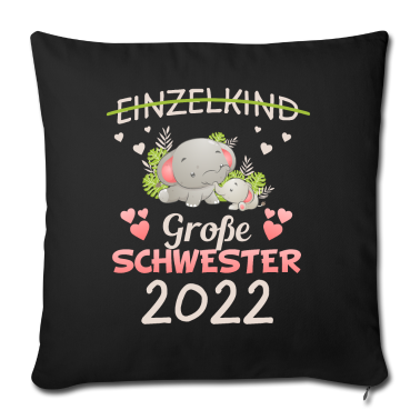 Geschenkidee Schwester Kissenbezug - Große Schwester 2022 Geschwister Geschenkidee