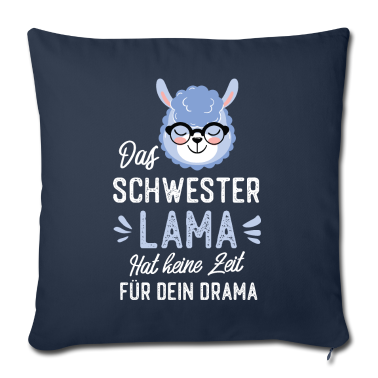 Geschenkidee Schwester Kissenbezug - Schwester Lama Spruch Lustige Geschenkidee