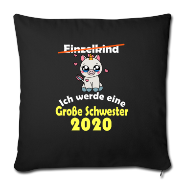 Geschenkidee Schwester Kissenbezug - Einzelkind, Ich werde große Schwester