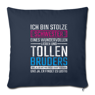 Geschenkidee Schwester Kissenbezug - Stolze Schwester Toller Bruder Geschenkidee