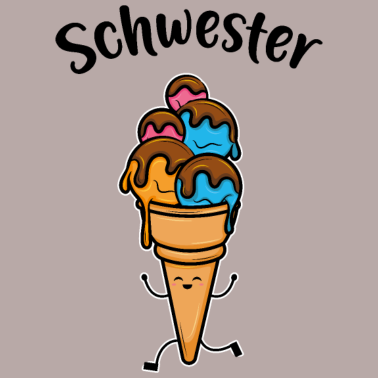 Motiv Schwester Sister Geschwister Eiscreme Geschenkidee