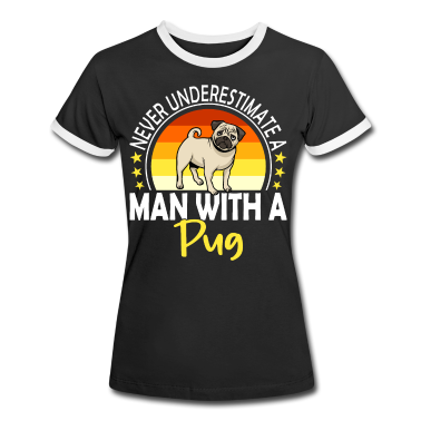 Geburtstagsgeschenk Oma T-Shirt - Never Underestimate A Man With A Pug Mops Geschenk