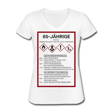 Geburtstagsgeschenk Oma T-Shirt - Warnhinweis 65 Jahre Frauen Damen Geburtstag Oma