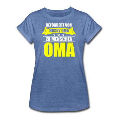 Geburtstagsgeschenk Oma T-Shirt - Befoerdert von Husky Oma zur Menschen Oma