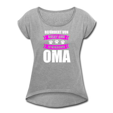 Geburtstagsgeschenk Oma T-Shirt - Befoerdert von Husky Oma zur Menschen Oma