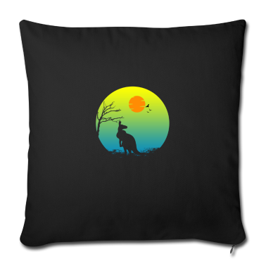 Geburtstagsgeschenk Oma Kissenbezug - Känguru Sonnenuntergang Geburtstagsgeschenk