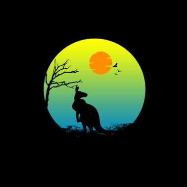 Motiv Känguru Sonnenuntergang Geburtstagsgeschenk