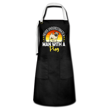 Geburtstagsgeschenk Oma Schürze - Never Underestimate A Man With A Pug Mops Geschenk