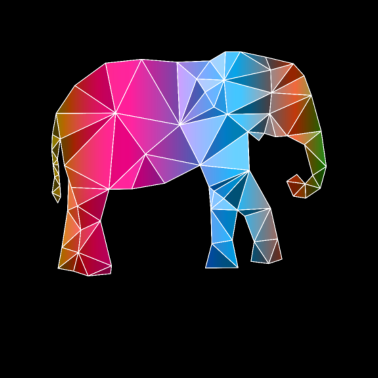 Motiv Elefant Bunt Polygon Afrika Safari Tier Tiere Art