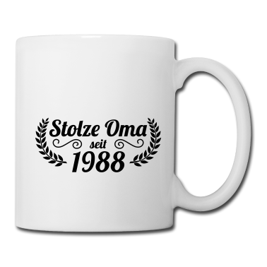 Geburtstagsgeschenk Oma Tasse - stolze Oma seit 1988