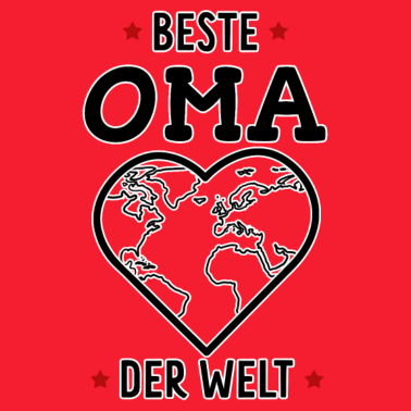 Motiv Beste Oma der Welt Herz Weltkarte Oma Großmutter