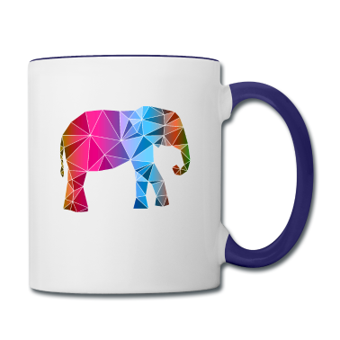 Geburtstagsgeschenk Oma Tasse - Elefant Bunt Polygon Afrika Safari Tier Tiere Art