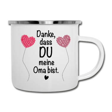 Geburtstagsgeschenk Oma Emaille Tasse - Geburtstagsgeschenk Oma