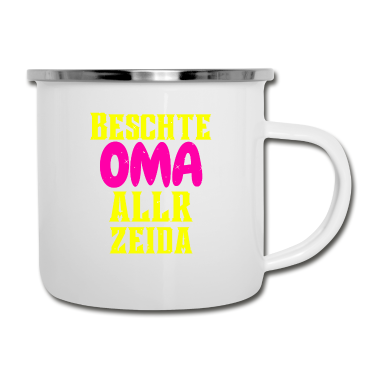 Geburtstagsgeschenk Oma Emaille Tasse - Muttertags- / Geburtstagsgeschenk für die Oma