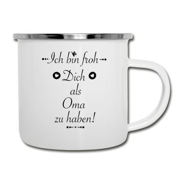 Geburtstagsgeschenk Oma Emaille Tasse - Oma Aufmerksamkeit