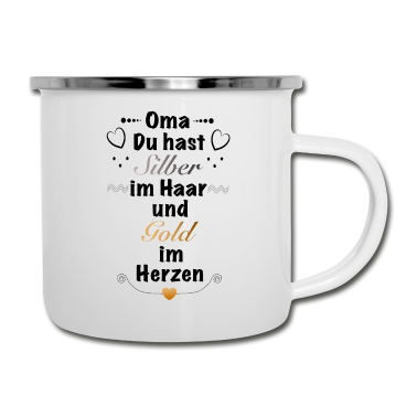 Geburtstagsgeschenk Oma Emaille Tasse - Geschenk Oma