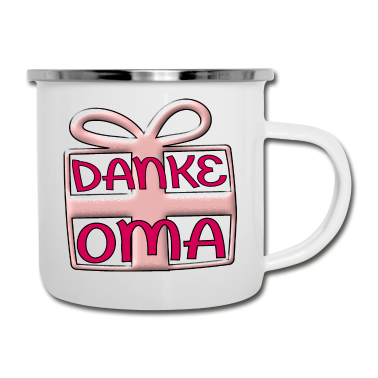 Geburtstagsgeschenk Oma Emaille Tasse - DANKE OMA GROßMAMA