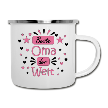 Geburtstagsgeschenk Oma Emaille Tasse - Beste Oma der Welt