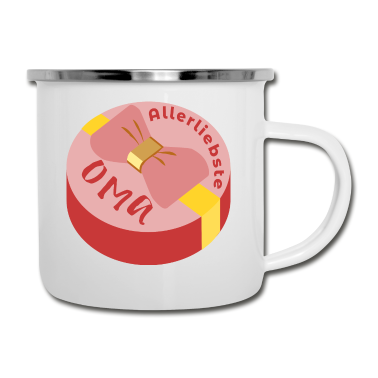 Geburtstagsgeschenk Oma Emaille Tasse - Allerliebste Oma Geschenk Grossmutter Omi Geschenk