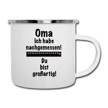 Geburtstagsgeschenk Oma Emaille Tasse - Oma ist großartig - Kleine Aufmerksamkeit