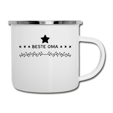 Geburtstagsgeschenk Oma Emaille Tasse - Oma