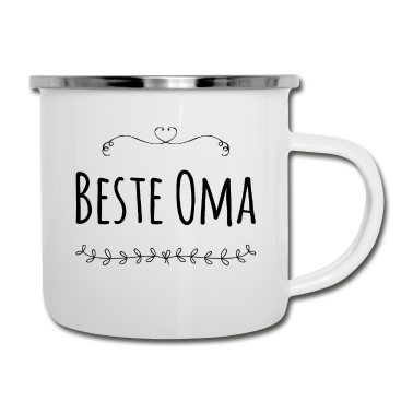Geburtstagsgeschenk Oma Emaille Tasse - Oma