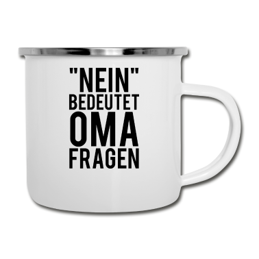 Geburtstagsgeschenk Oma Emaille Tasse - Oma