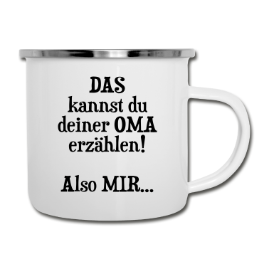Geburtstagsgeschenk Oma Emaille Tasse - Oma Geburtstag Weihnachten Geschenk Enkel Spruch