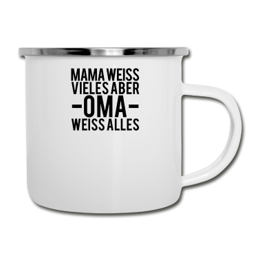 Geburtstagsgeschenk Oma Emaille Tasse - Oma