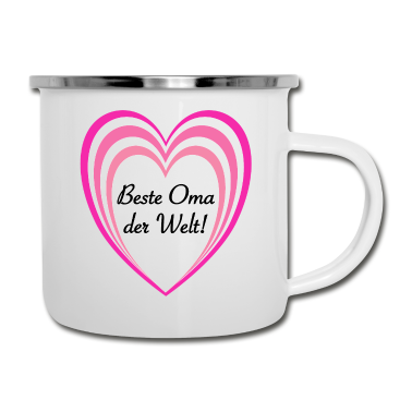 Geburtstagsgeschenk Oma Emaille Tasse - Geschenk für die beste Oma der Welt!