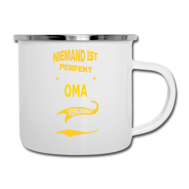 Geburtstagsgeschenk Oma Emaille Tasse - OMA