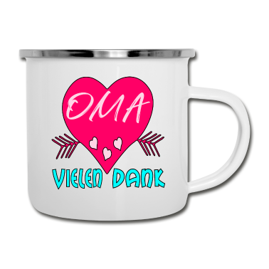 Geburtstagsgeschenk Oma Emaille Tasse - Vielen Dank OMA DANKESCHÖN