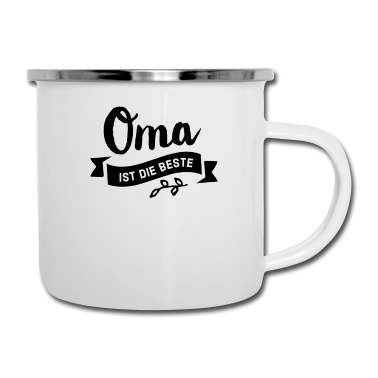 Geburtstagsgeschenk Oma Emaille Tasse - Oma ist die beste
