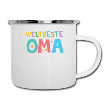 Geburtstagsgeschenk Oma Emaille Tasse - Weltbeste Oma