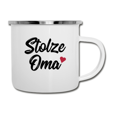 Geburtstagsgeschenk Oma Emaille Tasse - Stolze Oma