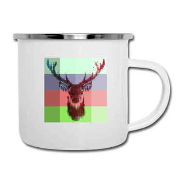 Geburtstagsgeschenk Oma Emaille Tasse - Hirsch Reh Tier Tiere Bunt Geschenk Frau Tierliebe