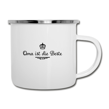 Geburtstagsgeschenk Oma Emaille Tasse - Oma ist die Beste