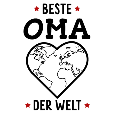 Motiv Beste Oma der Welt Herz Weltkarte Oma Großmutter