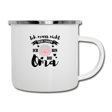 Geburtstagsgeschenk Oma Emaille Tasse - Familie Oma Geschenk